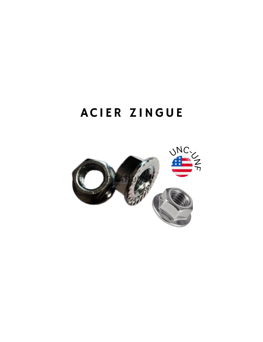ECROU-AMERICAIN-FREIN-EMBASE-UNC-UNF-ZINGUE