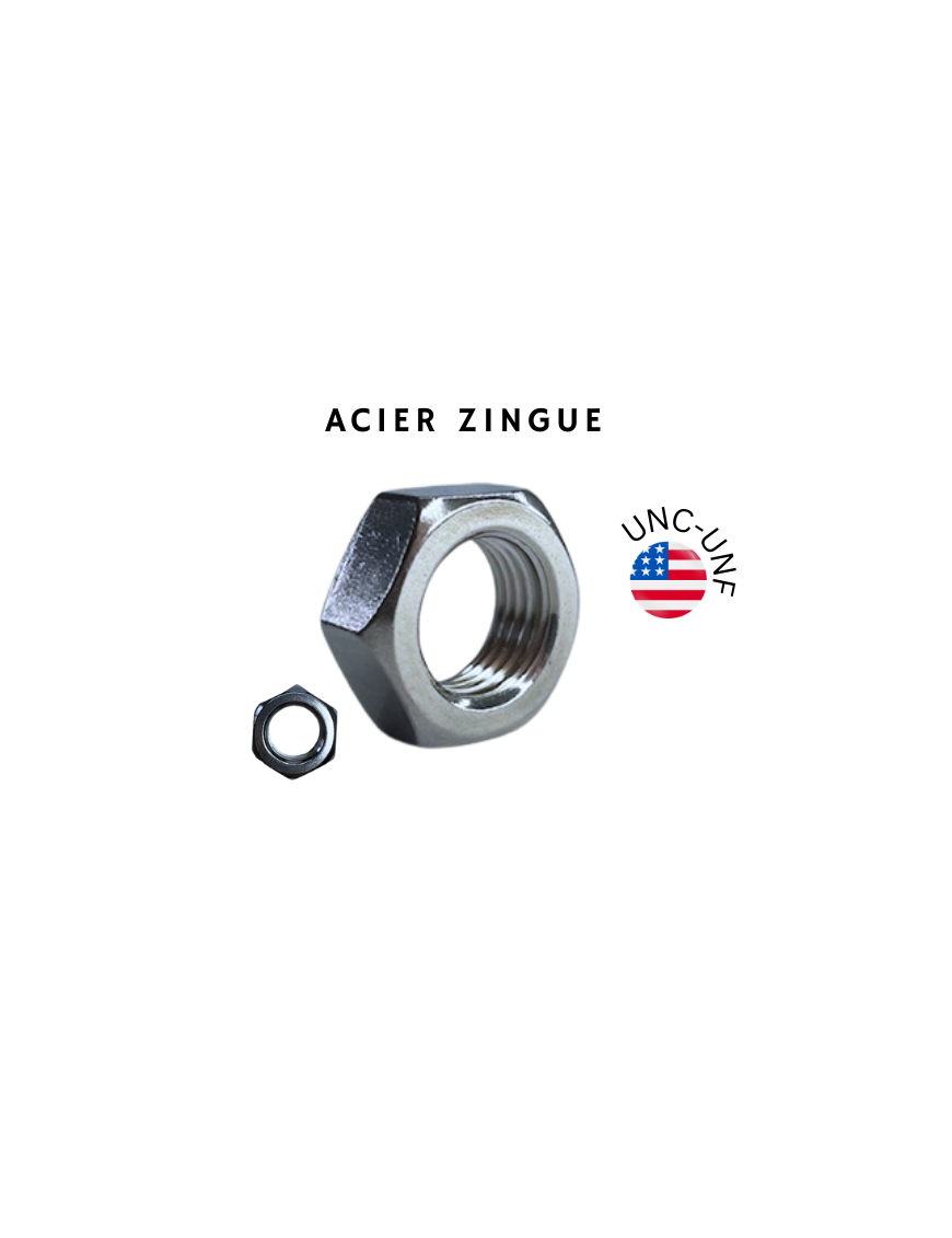 ECROU-AMERICAIN-BAS-HM-UNC-UNF-ACIER-ZINGUE
