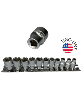 JEU DE 11 DOUILLES AMERICAINES 3/8. EMPREINTE 6 PANS.